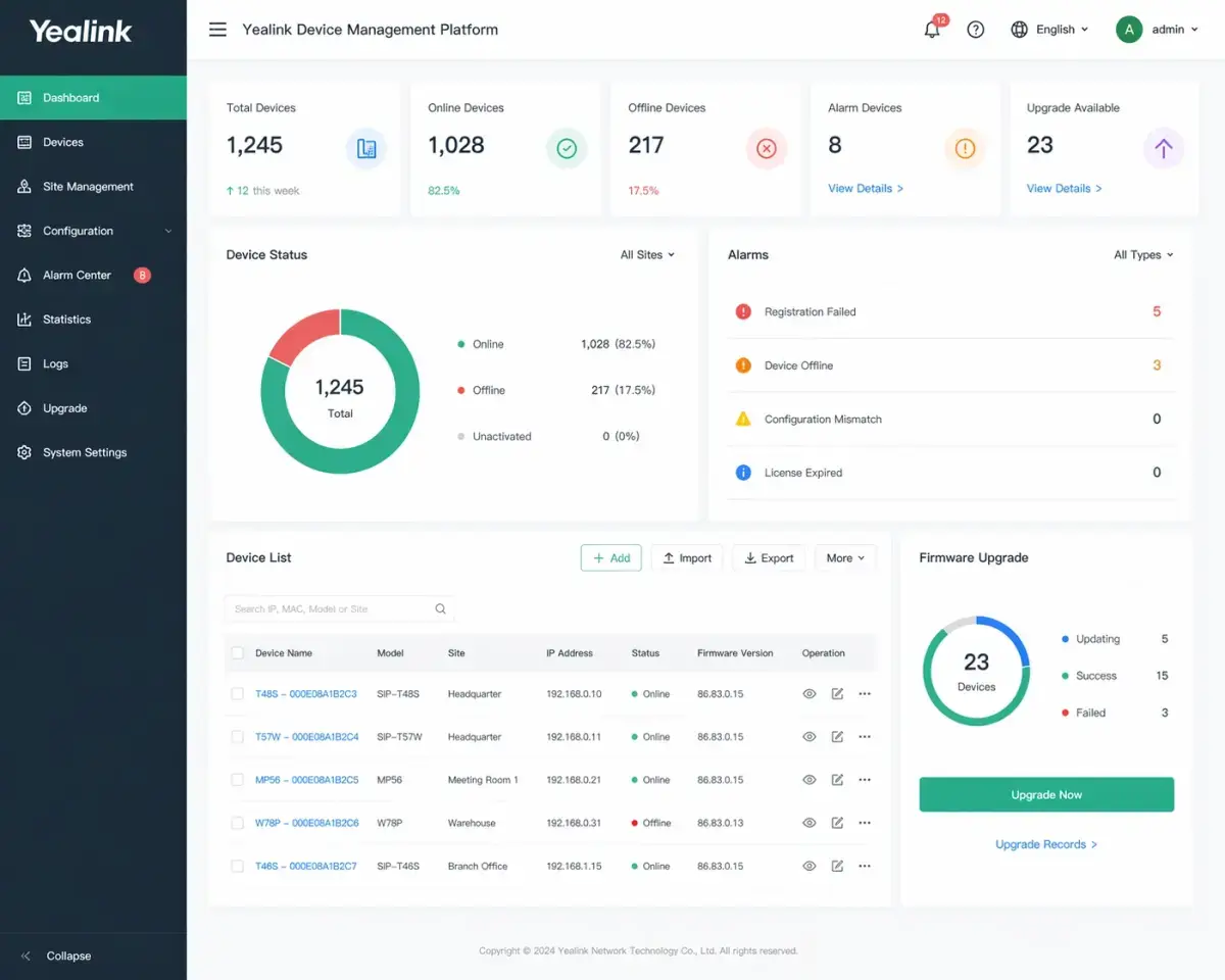 Yealink Device Management — zentrale Geräteverwaltung