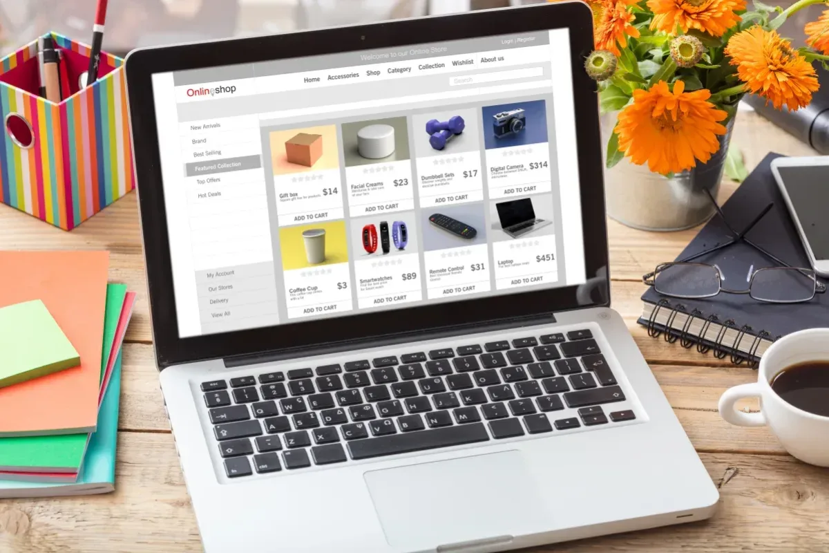 Odoo Webshop-Template auf Laptop und Smartphone