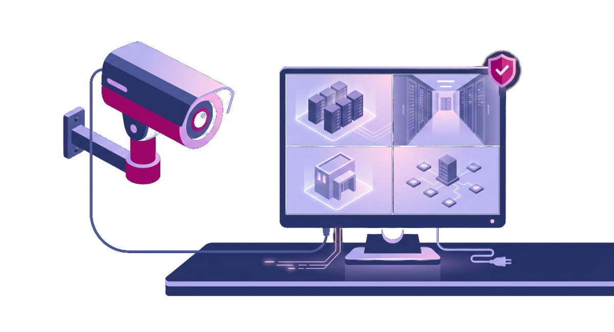 Videoüberwachung — Kamera und Monitoring-Dashboard
